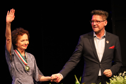 Joanna Szczepkowska i Wojciech Malajkat